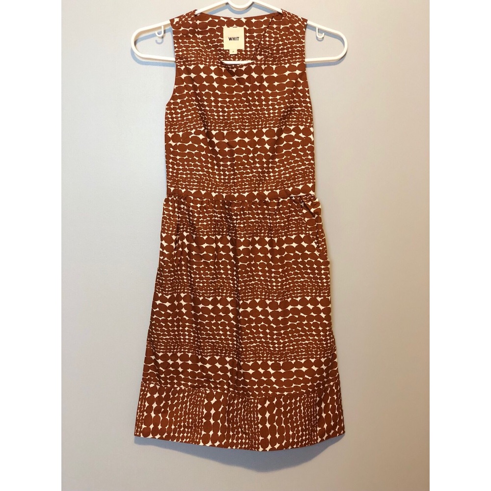 🆕 WHIT dot pattern cotton poplin cutout dress